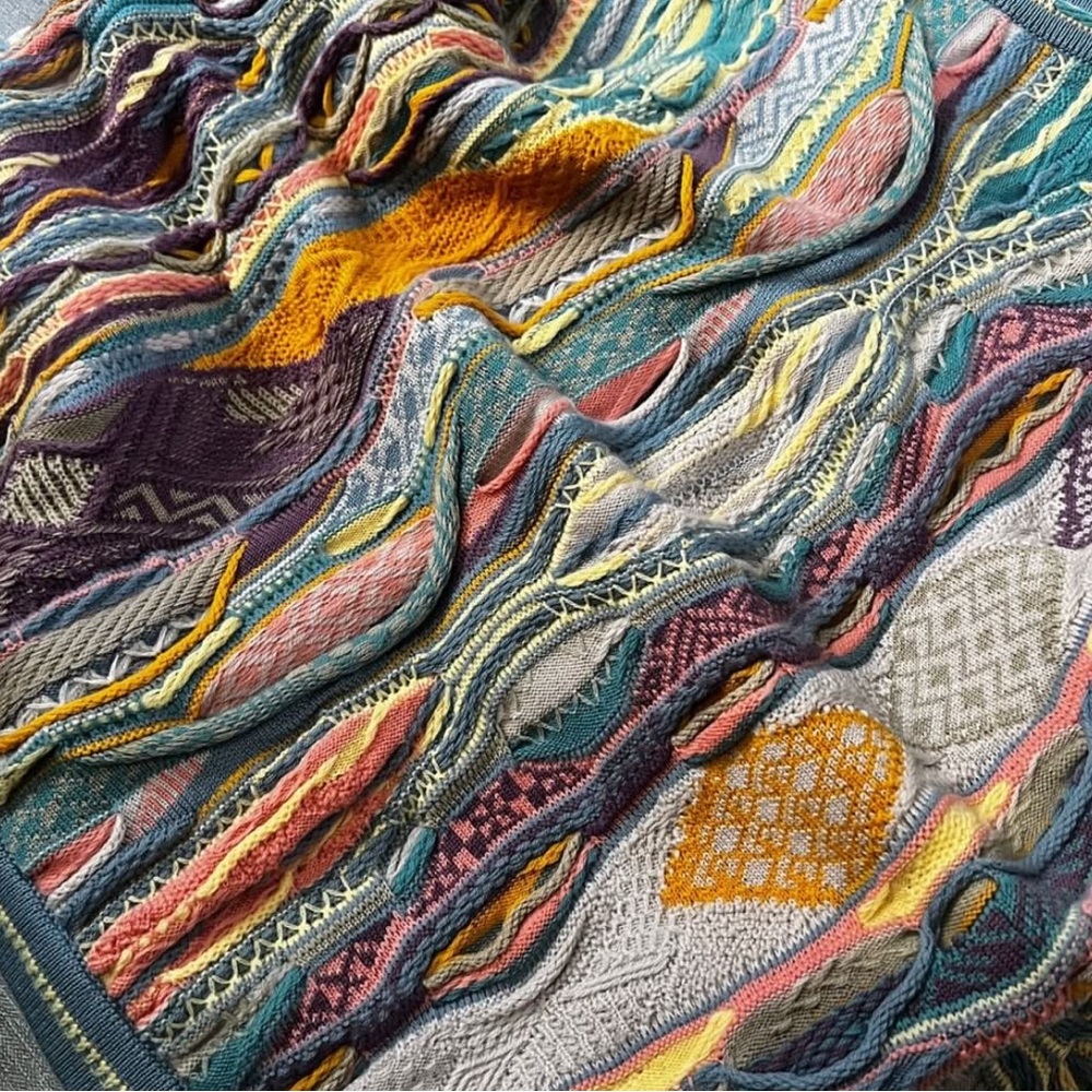 COOGI Pastel Multicolor Textured Knit Cardigan - Blue, Yellow, Purple - Picture 4 of 11